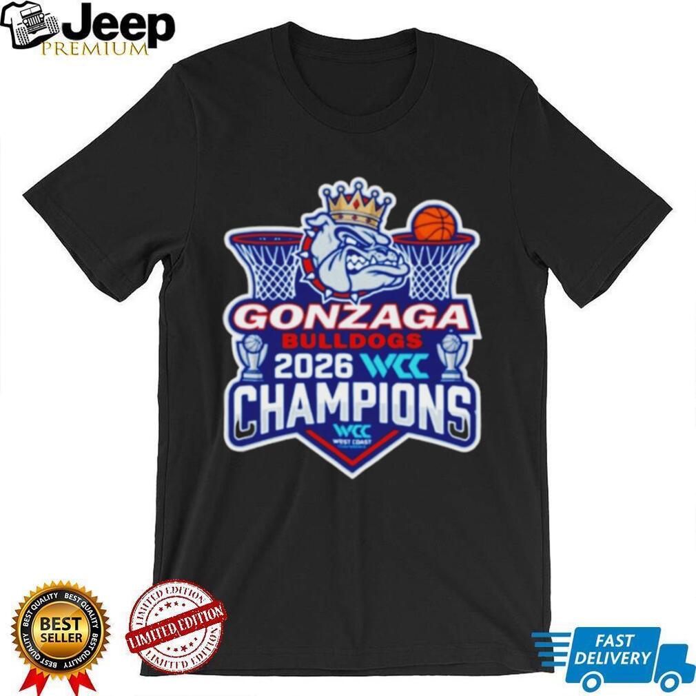 Gonzaga Bulldogs 2026 WCC Champions West Coast Conference T Shirt