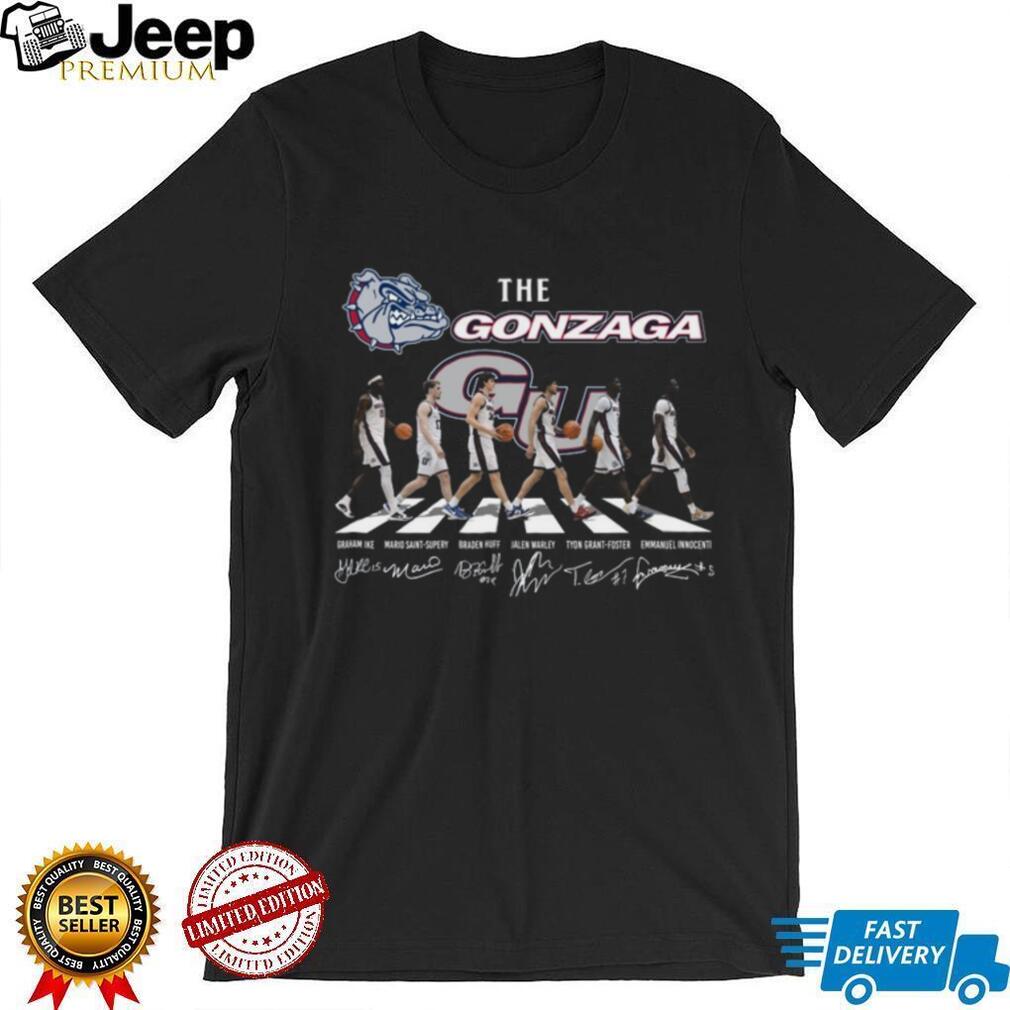 Gonzaga Bulldogs Abbey Road Basketball Team Signatures T Shirt