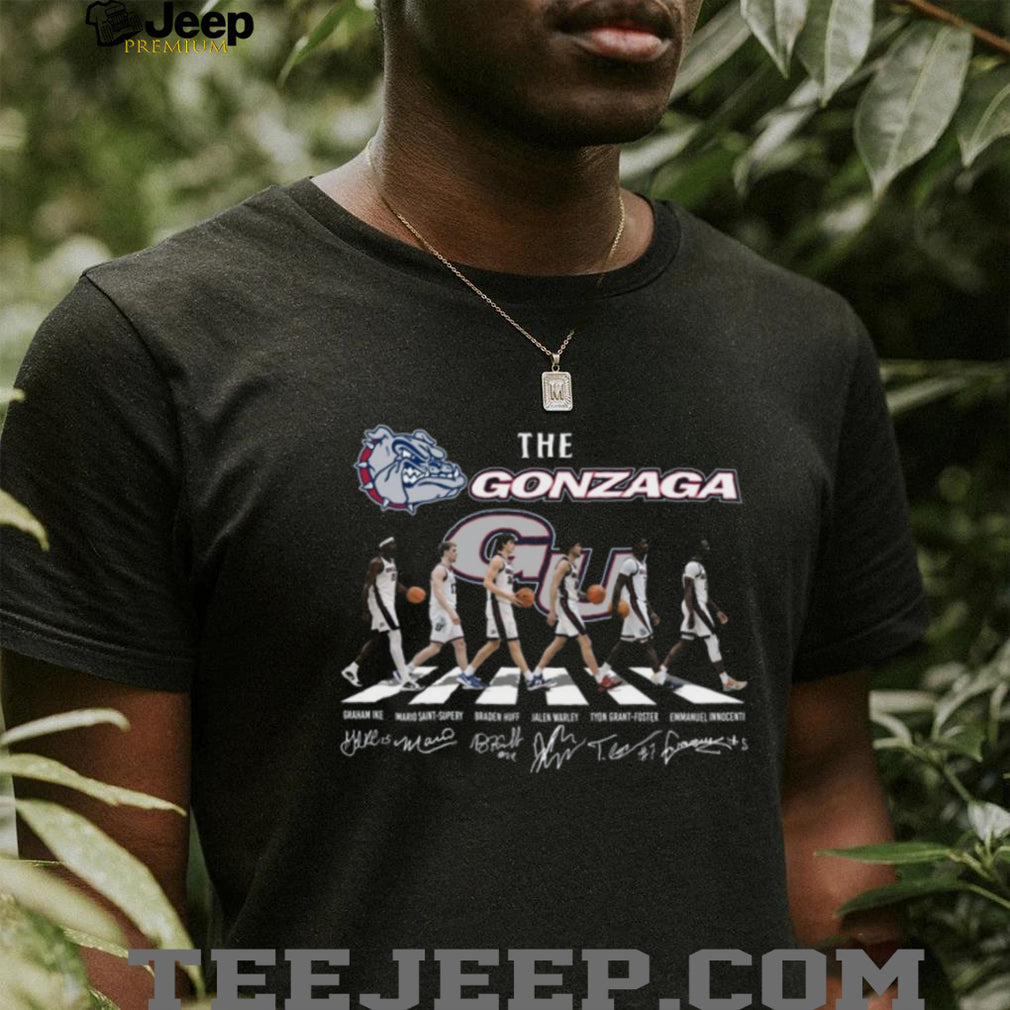 Gonzaga Bulldogs Abbey Road Basketball Team Signatures T Shirt