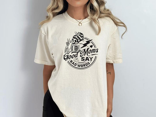 Good Moms Say Bad Words Shirt, Mothers Day Gift, Fbomb Moms Who Cuss Quote T Shirt, Mom Life Shirt, Funny Gift For New Mama, Unisex T-Shirt, Short Sleeve Tee Shirt, Presents For Mom, Gifts For Birthday