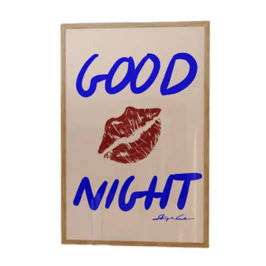 Good Night Print, Mid Century Print, Aesthetic Wall Art, Bauhaus Print, Typography Art, Trendy Bedroom Poster, Narrow Print, Poster Prints No Frame, Art Posters, Gifts For Birthday Christmas Xmas