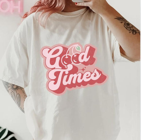 Good Time Cherry GILDAN Shirt~  coffee shirt Unisex Apparel Relaxed Fit Printed In The USA Clothing Womenswear Casual Comfort Cotton Top Athletic Boho Chic