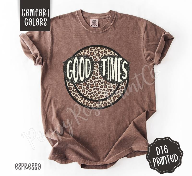 Good Times Smile Shirt Comfort Colors,  Women's Graphic Tee