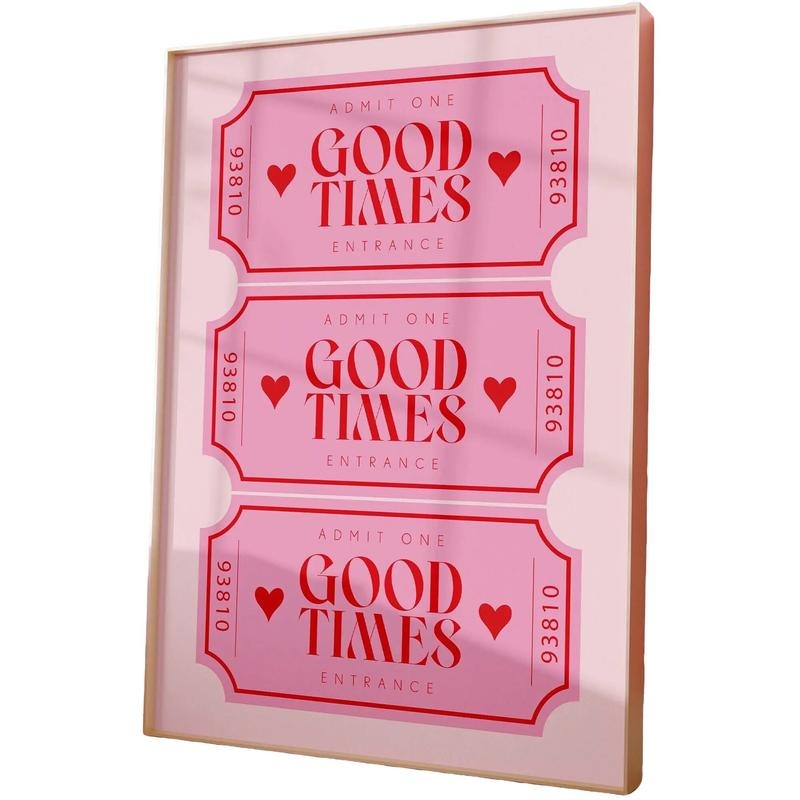 Good Times Ticket Bar Cart Art, Cocktail Poster, Preppy Wall Dorm Decor, Gifts For Women Teens Girls Art Prints, Poster...