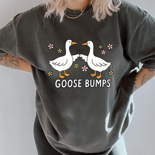 Goose Bumps Shirt ~ Unisex Apparel Relaxed Fit Printed In The USA Clothing Womenswear Casual Comfort Cotton Top Athletic Boho Chic