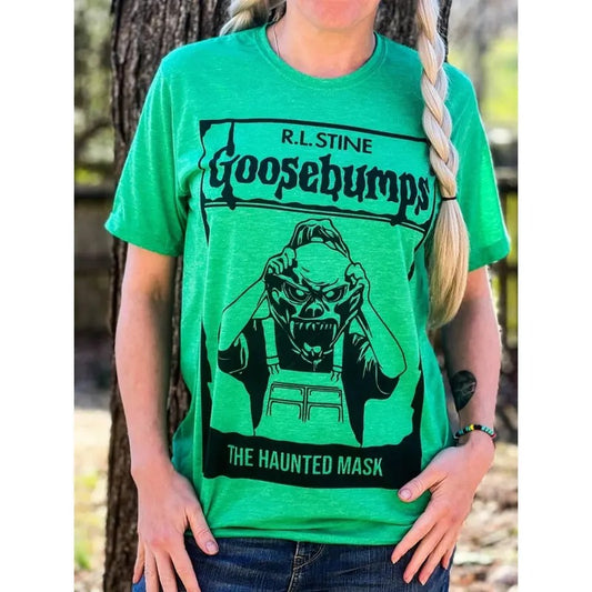 Goosebumps Shirt, The Haunted Mask Tshirt, Goosebumps   Shirt, Green And Pink Halloween Shirt,   Movies Shirt