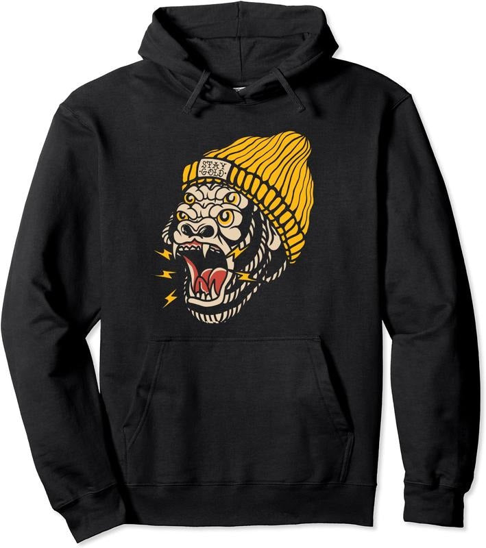 Gorilla Inked Flash Old School Ink Addict Traditional Tattoo Hoodie | Unisex Hooded Sweatshirt | FAST SHIPPING