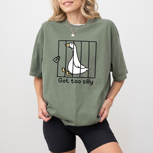 Got Too Silly Comfort Colors Shirt, Funny Goose Graphic Tee, God's Silliest Goose T-shirt, Meme Unisex Clothing