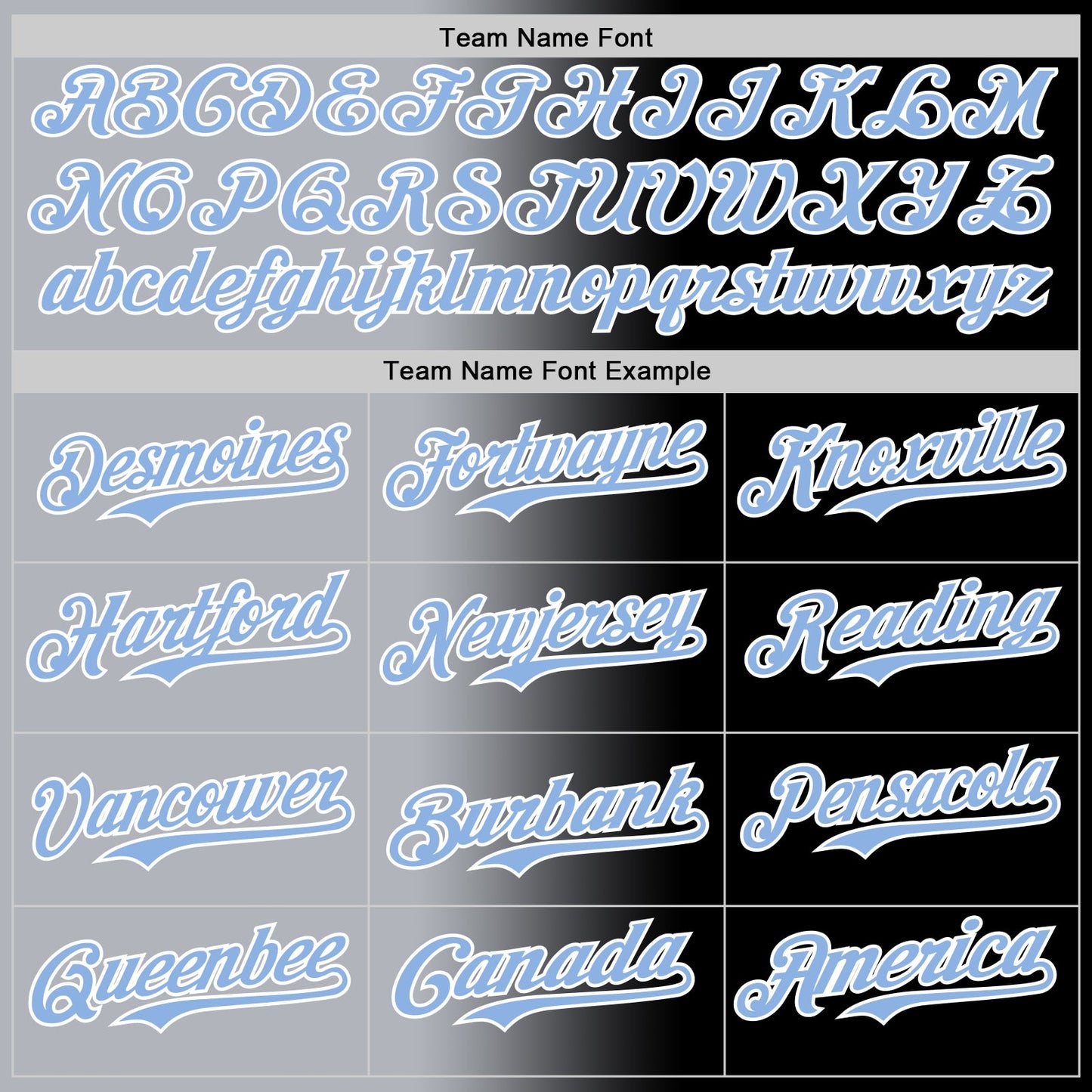 Custom Black Light Blue Gray-White Authentic Gradient Fashion Baseball Jersey