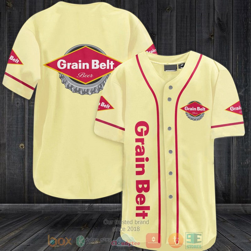Grain Belt Beer Yellow Baseball shirt