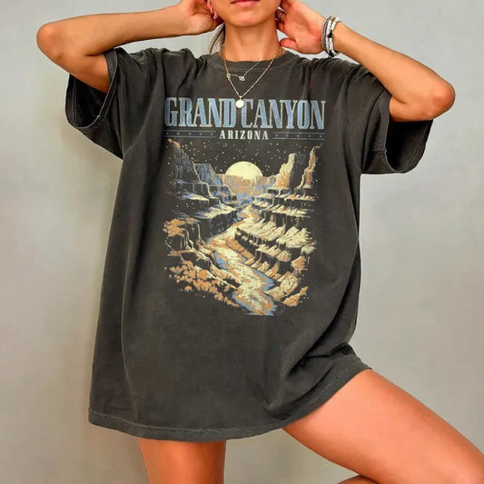 Grand Canyon Shirt, Retro Washed T-Shirt, Arizona Tshirt, Oversized National Park Shirt, Nature Graphic Tee, Outdoor Adventure Shirt