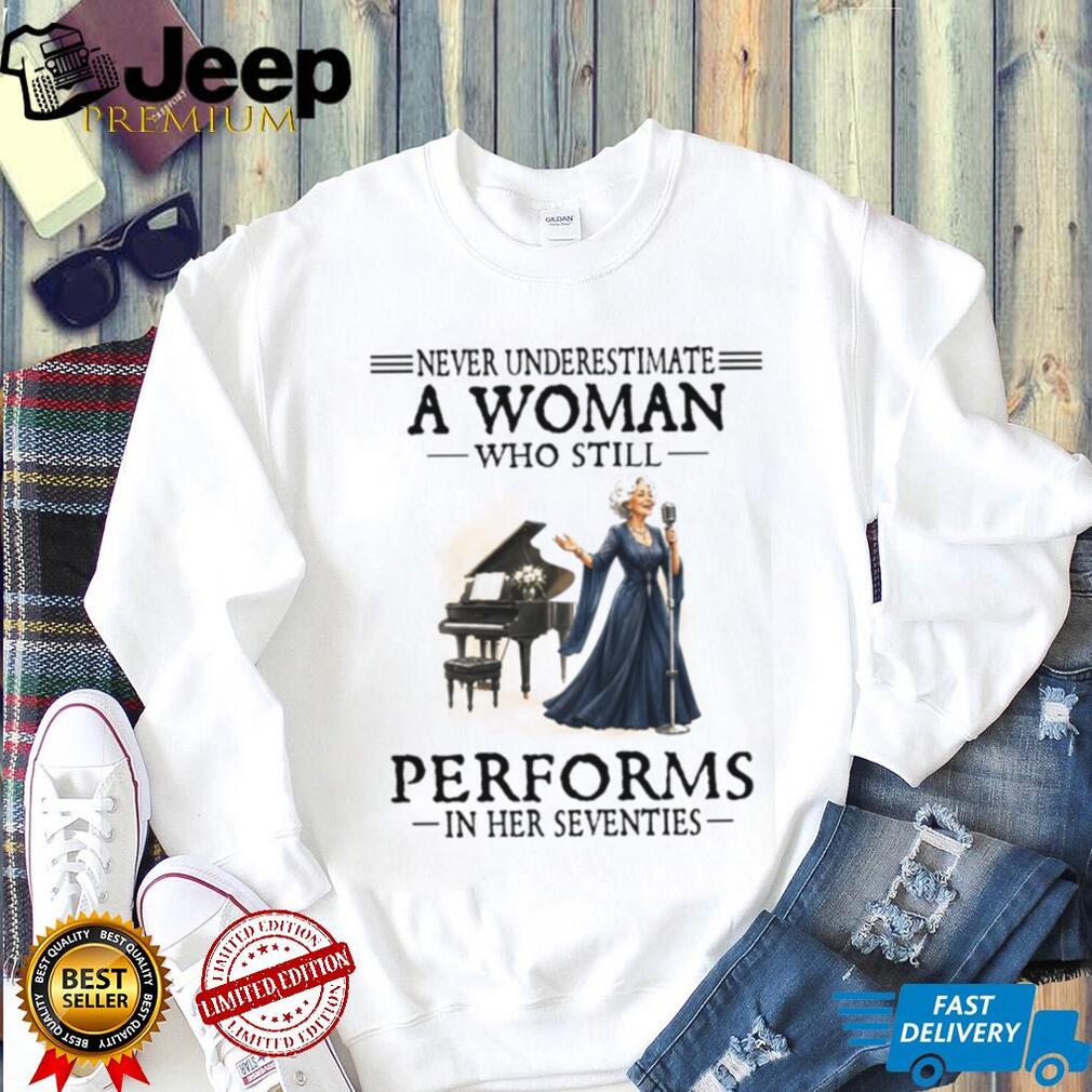 Grand Piano Opera Vocalist Concert Tour Retro Style Seventies Women Singer Shirt