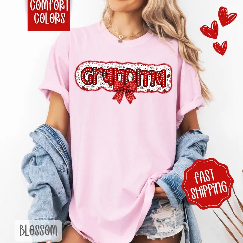 Grandma  Valentine Shirt Comfort Colors, Valentine's Day Women's Tee, Cute Women's Tshirt