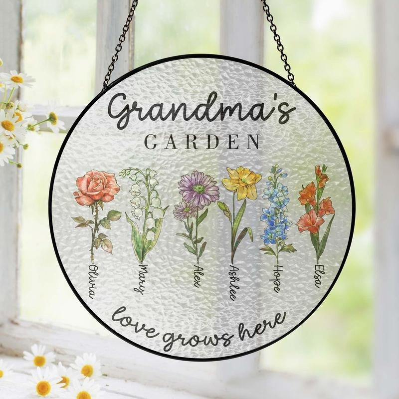 Grandma Gift, Personalized Grandma's Garden Gift For Grandma, Mother's Day Gift For Grandma, Nana Birth Month Flower...