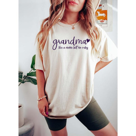 Grandma Like a Mom but No Rules Shirt, Shirt for Grandkids, Gift for Grandma, Mothers Day Gift, Cute Mothers Day Shirt for Grandmother