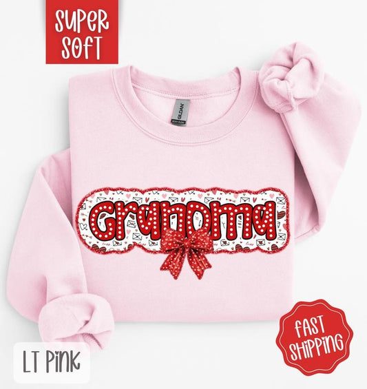 Grandma Valentine Sweatshirt, Valentine's Day Crewneck, Cute Women's Sweater