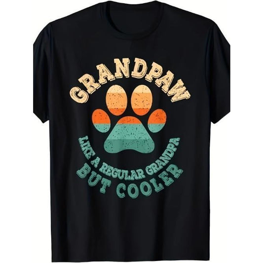 Grandpa Dog Grandpa Grandpa Big Paw Vintage Men's T-shirt Made in USA