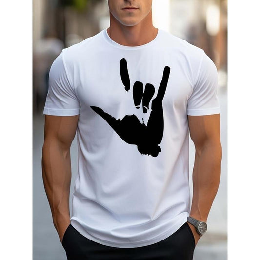 Graphic Printed T-shirt Men's Casual Summer And Autumn Slightly Elastic Round Neck T-shirt Made in USAstyle{n002}3