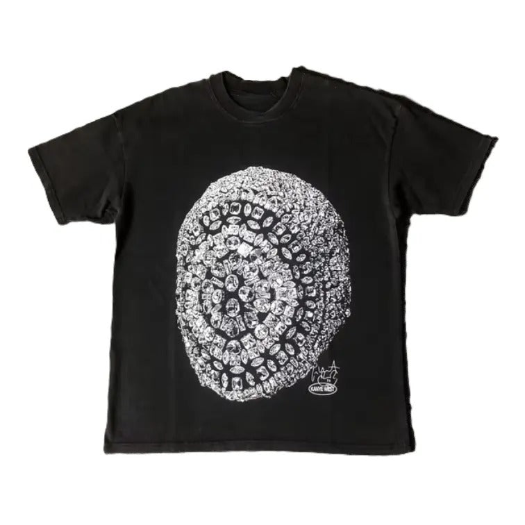 Graphic Skull Design T-Shirt, Artistic Black Tee, Casual Unisex Cotton Shirt, Unique Streetwear, Gift for Art Lovers, Menswear Womenswear Top