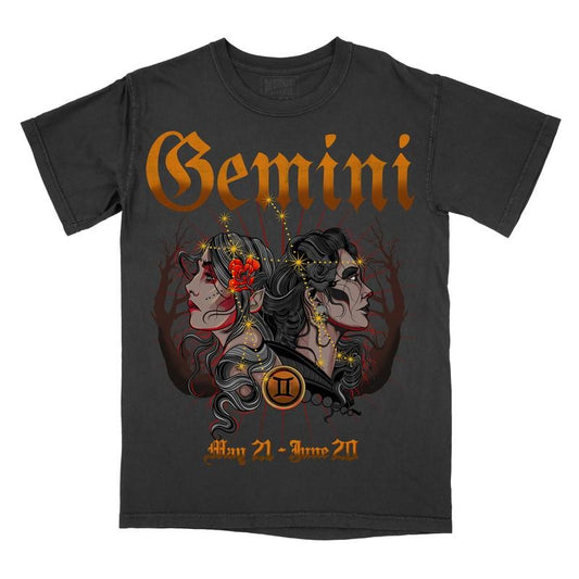 Graphic Tee Gemini Zodiac Sign Comfort Colors, Horoscope Shirt, Astrology T-Shirt