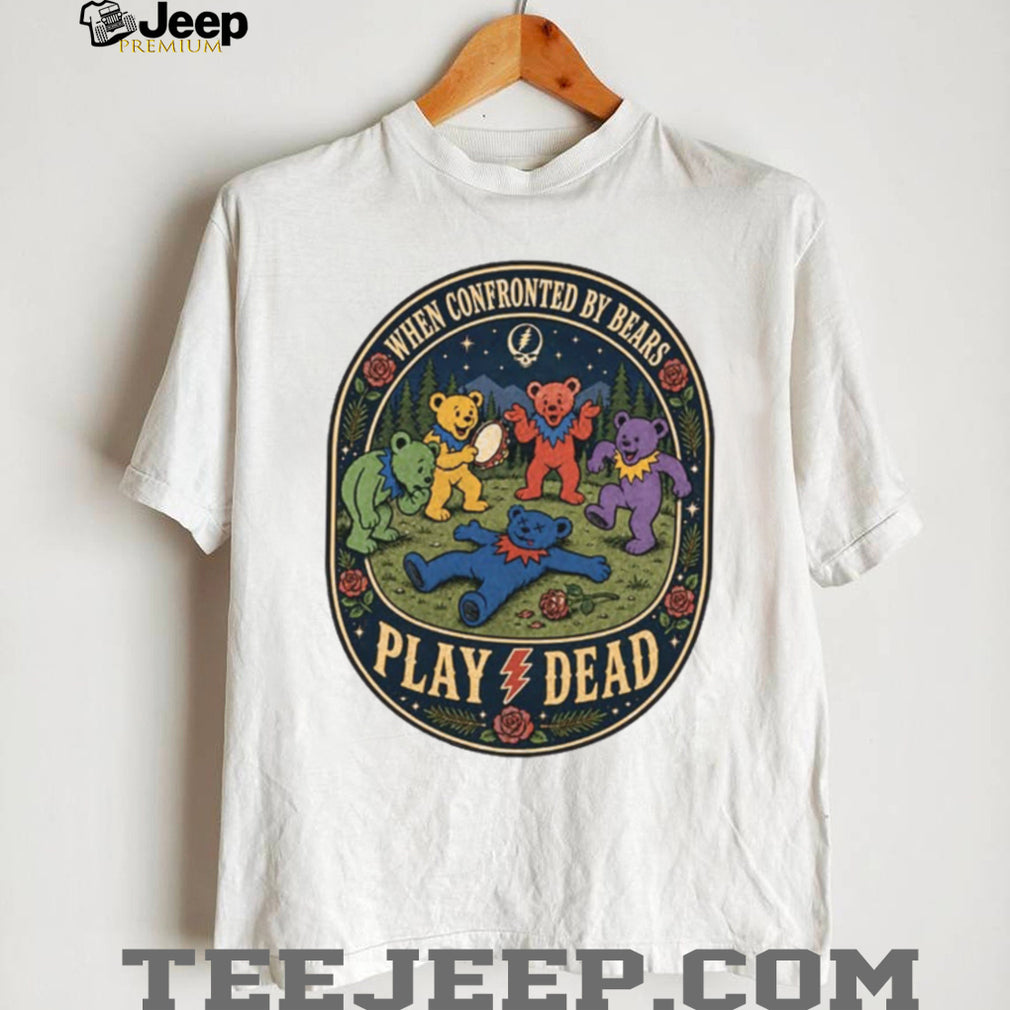 Grateful Dead Dancing Bears Play Dead Music Band T Shirt