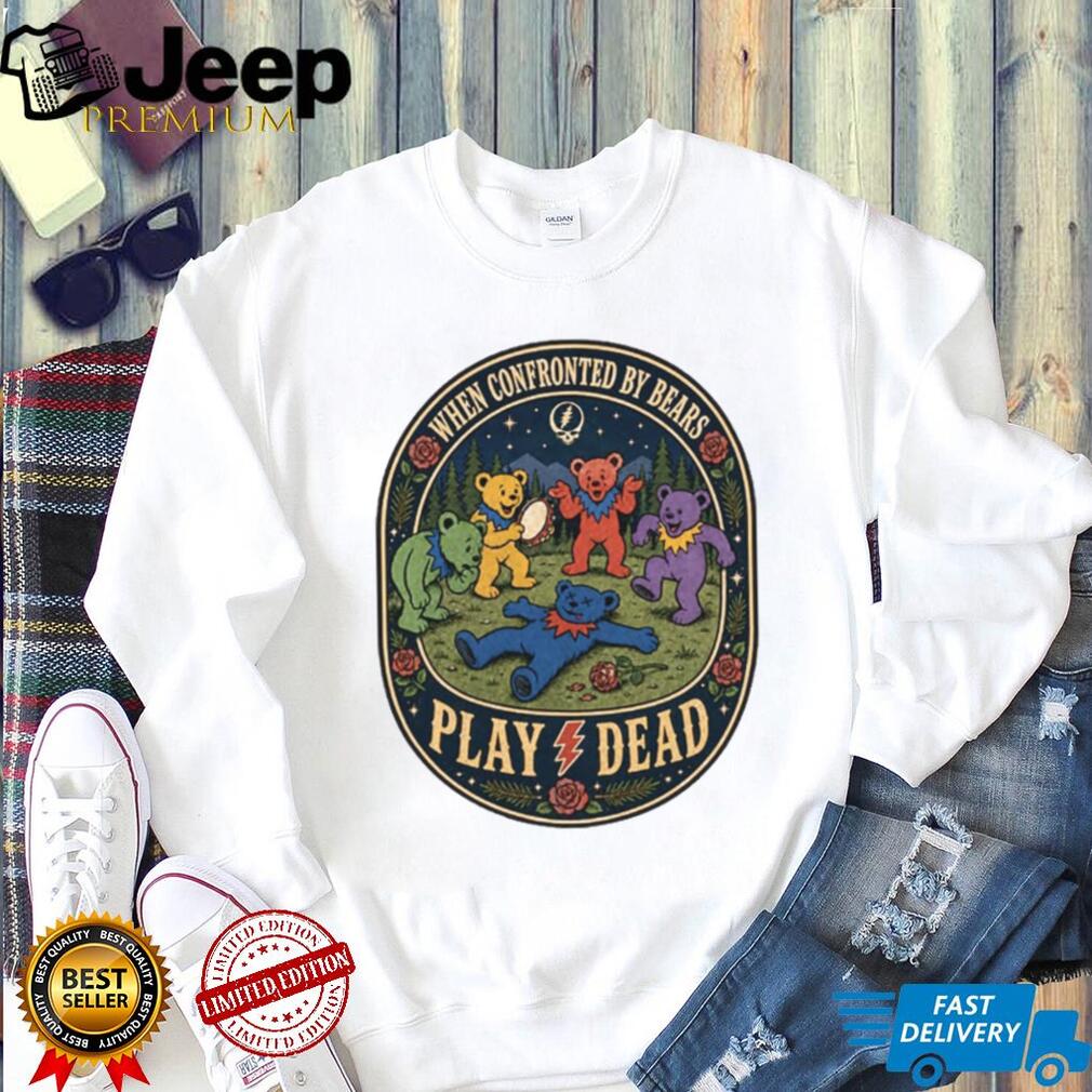 Grateful Dead Dancing Bears Play Dead Music Band T Shirt