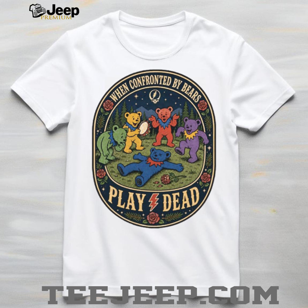 Grateful Dead Dancing Bears Play Dead Music Band T Shirt