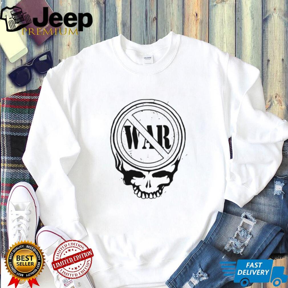 Grateful Dead Style Steal Your Face No War Peace Graphic White T Shirt