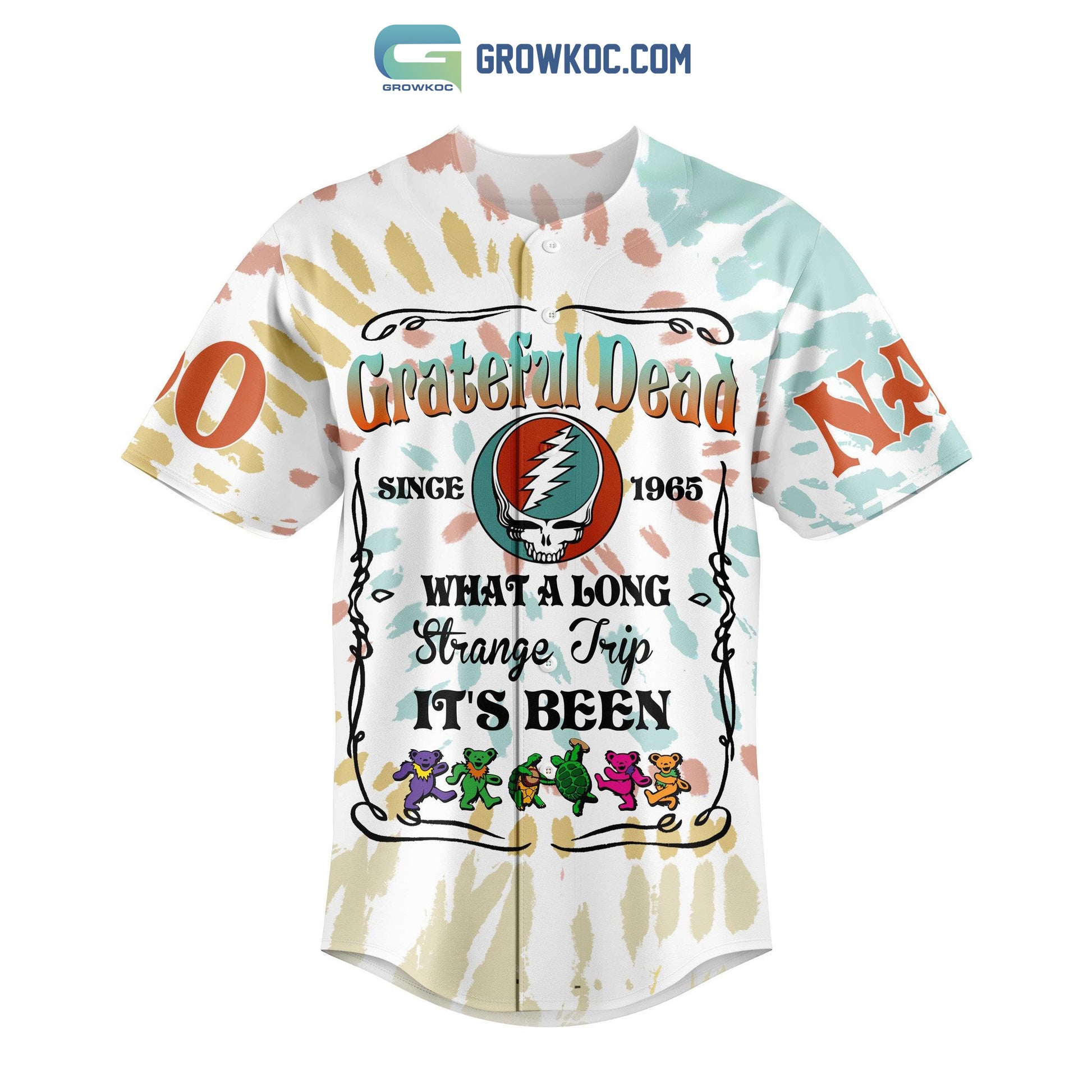 Grateful Dead What A Long Strange Trip It’s Been White Design Personalized Baseball Jersey