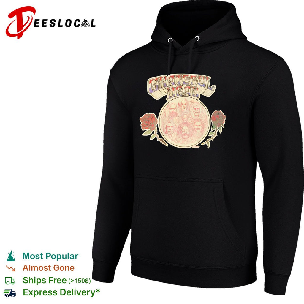 Grateful Dead band members portrait vintage rose shirt