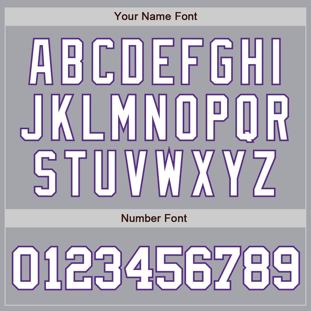 Custom Gray White-Purple Authentic Baseball Jersey