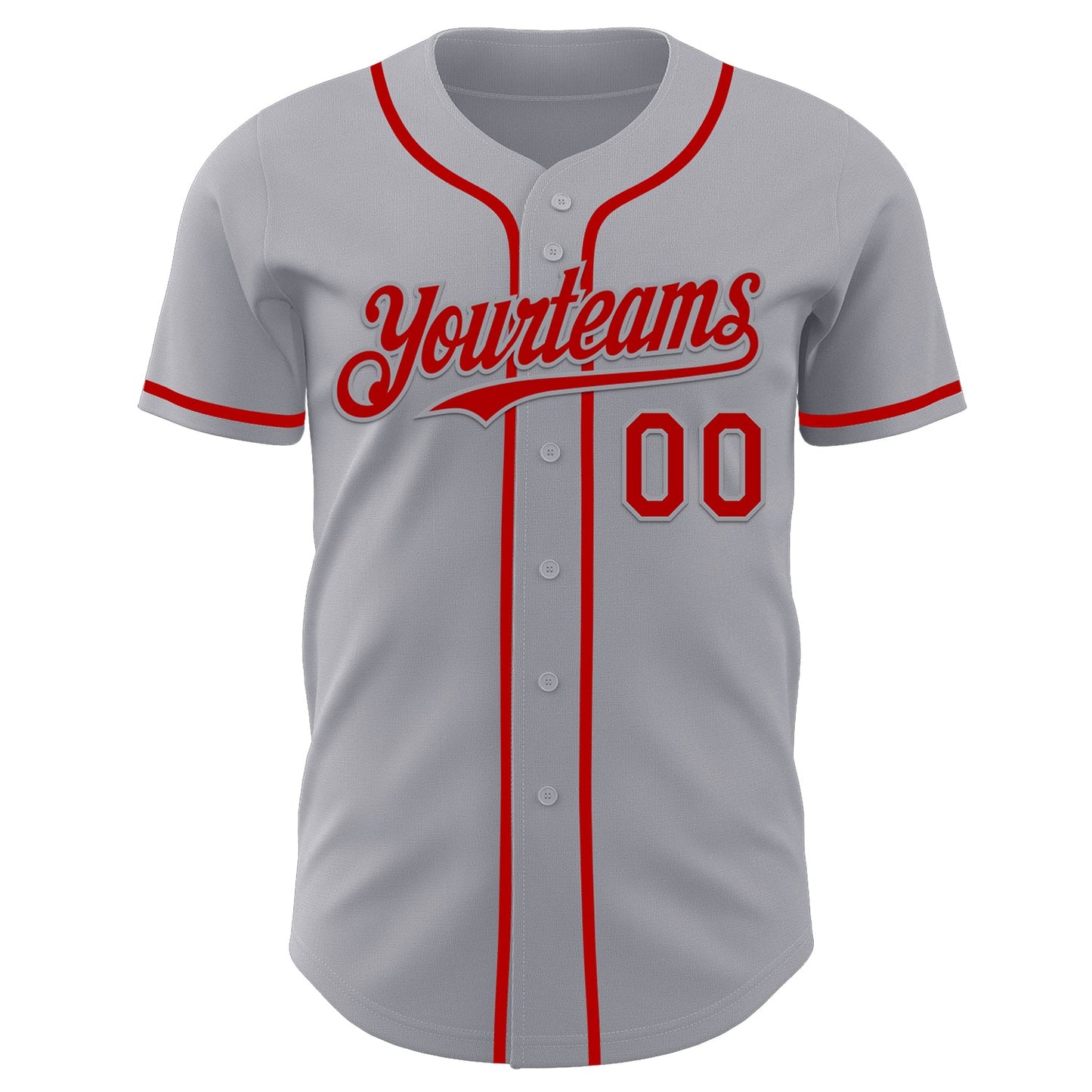 Custom Gray Red Authentic Baseball Jersey T-Shirts, Hoodie, Sweatshirt | WearSparks.com (Image 2)
