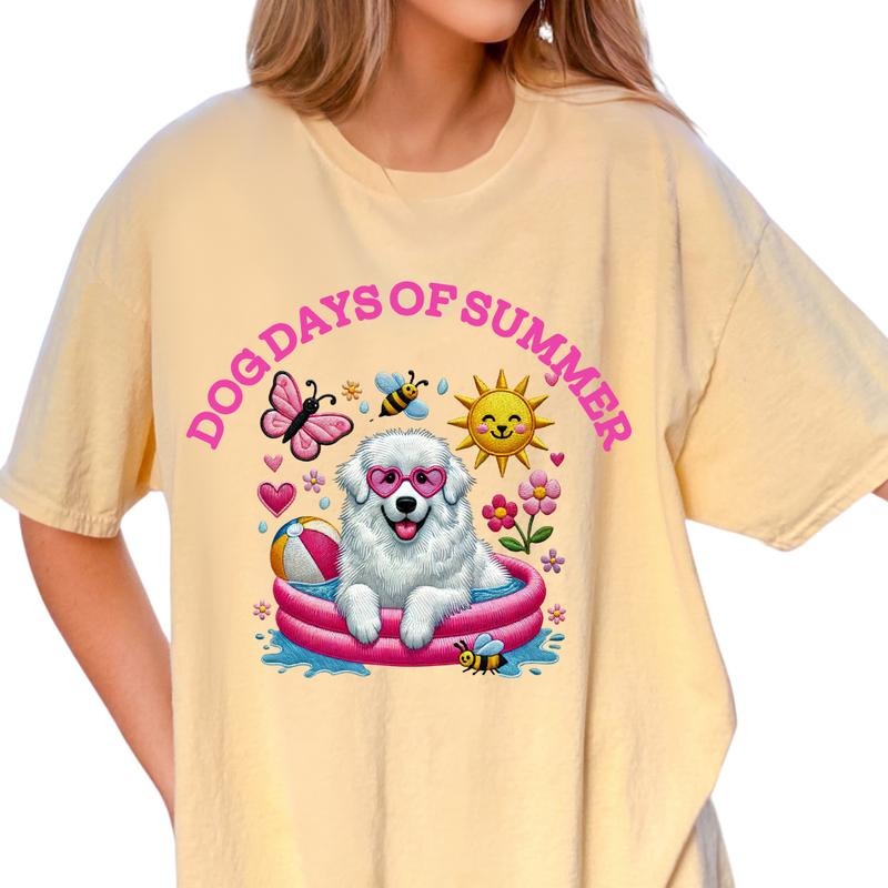 Great Pyrenees Dog Days of Summer Shirt ~ Unisex Apparel Relaxed Fit Printed In The USA Clothing Womenswear Casual Comfort Cotton Top Athletic Boho Chic