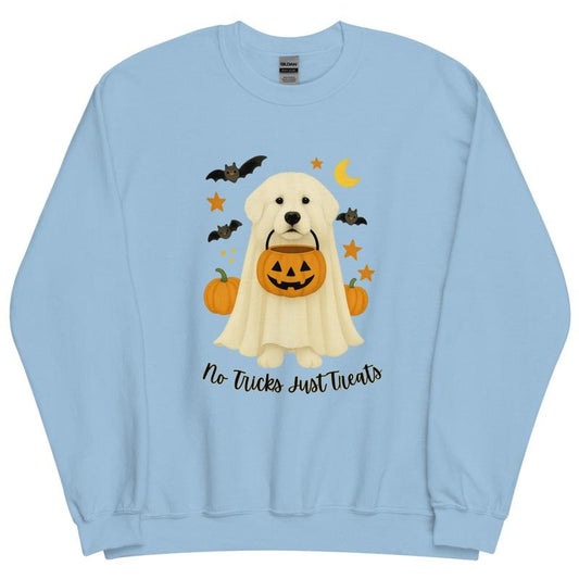 Great Pyrenees No Tricks Just Treats Crewneck - Unisex Apparel Relaxed Fit Printed In The USA Clothing Womenswear Casual Comfort Cotton Top Athletic Boho Chic
