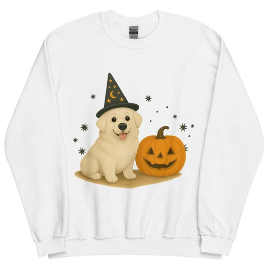 Great Pyreneese Halloween Witchy Dogs Sweatshirt ~ Unisex Apparel Relaxed Fit Printed In The USA Clothing Womenswear Casual Comfort Cotton Top Athletic Boho Chic