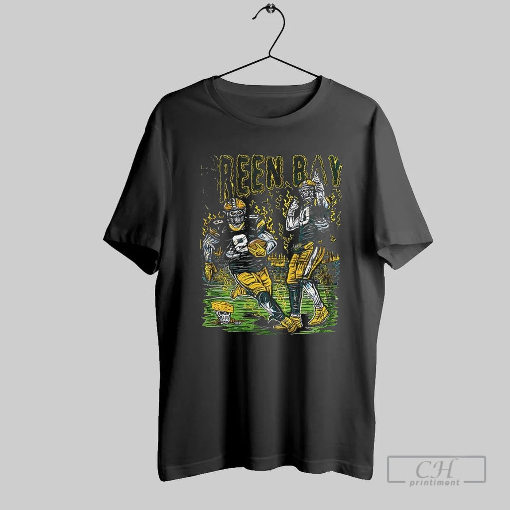 Green Bay Packers Zombie Football Players Halloween Graphic T Shirt