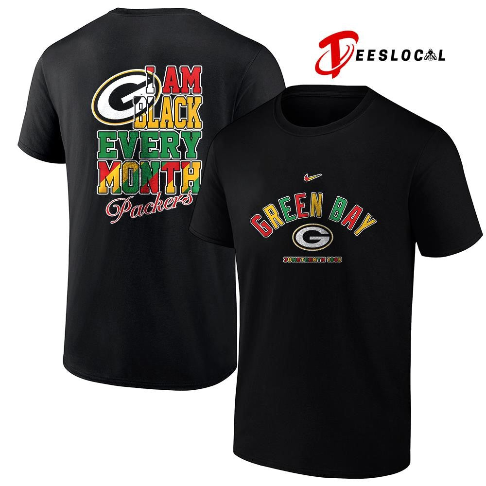 Green Bay Packers x Juneteeth 1865 I am black every month shirt