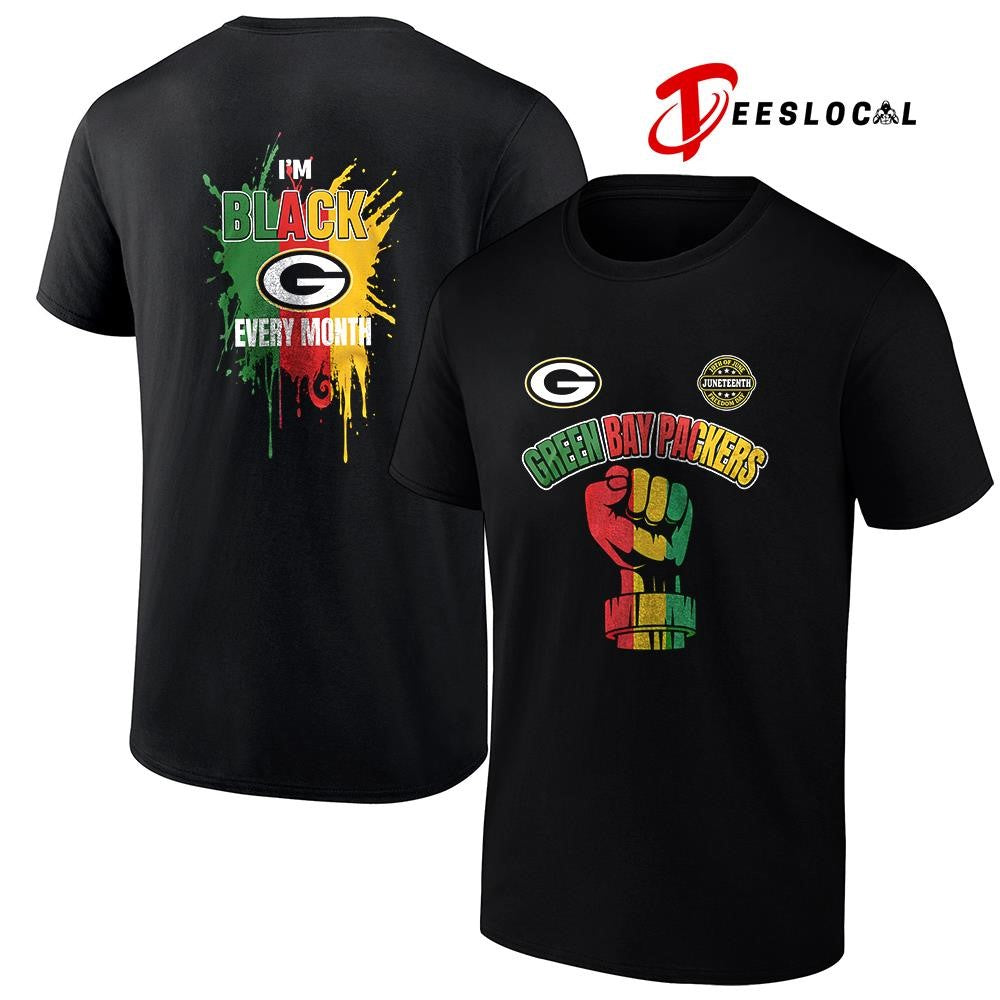 Green Bay Packers x Juneteeth freedom I’m black every month icon shirt