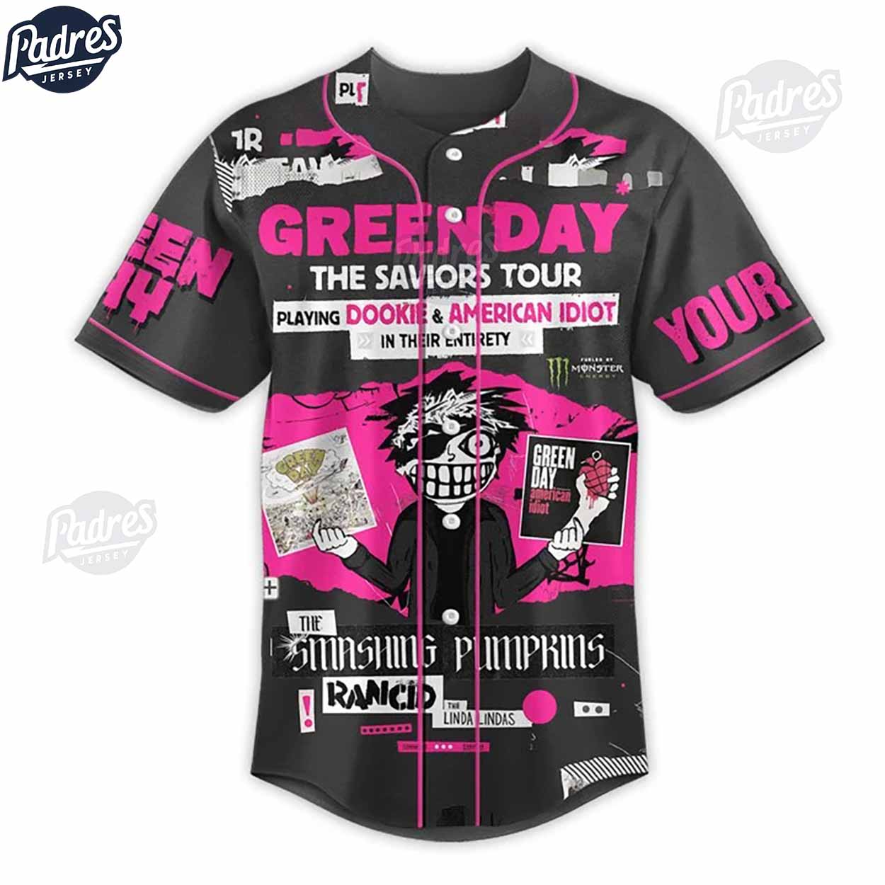 Green Day The Saviors Tour Custom Baseball Jersey Online - Padres Jersey Oasis: Elevate Your Baseball Style Game