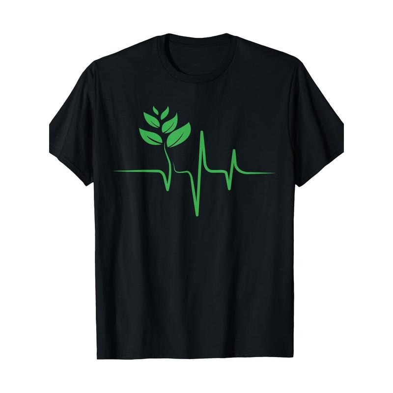 Green Heartbeat Vegan Vegan Men and Women 100% Cotton T-shirt Made in USA
