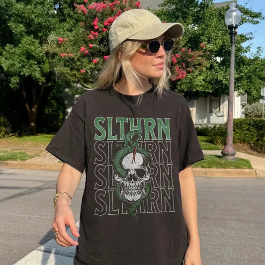 Green House Comfort Colors T-Shirt, Vintage Band Tee, Malfoy Shirt, Potter Dark Arts Clothes Bookish Merch, Oversized Pottery Universal Unisex Soft Comfort Crewneck Short Sleeves Graphic Fabric Outfit