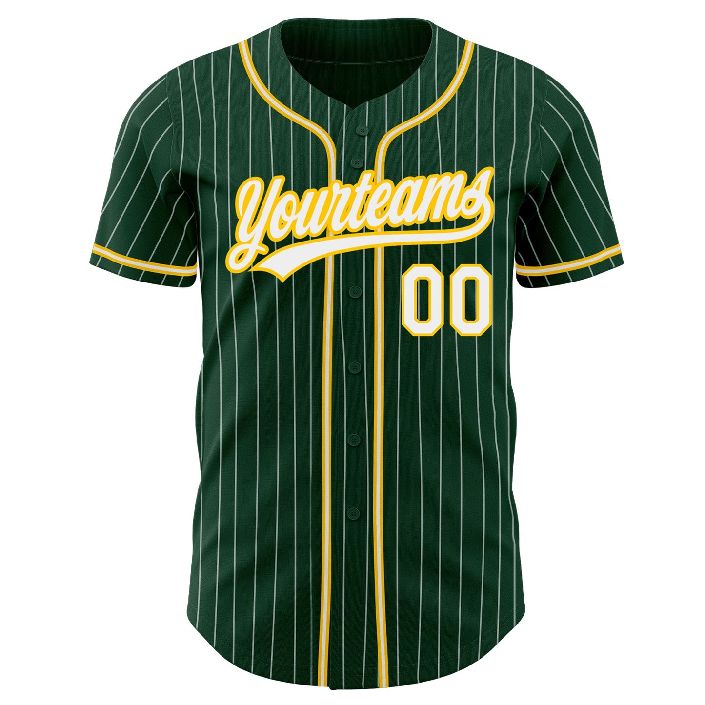 Custom Green White Pinstripe White-Gold Authentic Baseball Jersey T-Shirts, Hoodie, Sweatshirt | WearSparks.com (Image 2)