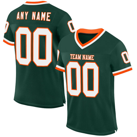 Custom Green White-Orange Mesh Authentic Throwback Football Jersey T-Shirts, Hoodie, Sweatshirt | WearSparks.com (Image 1)