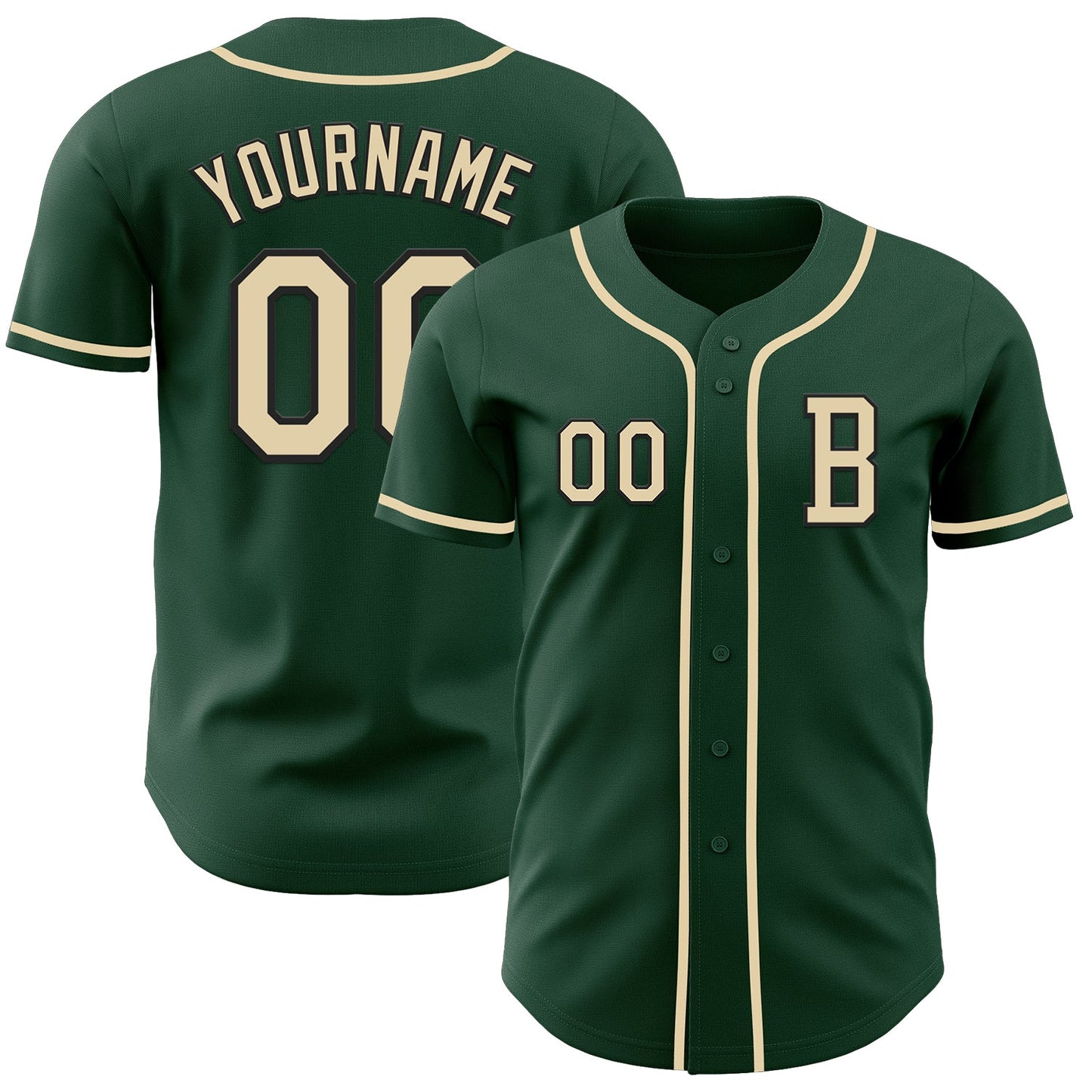 Custom Green Cream-Black Authentic Baseball Jersey T-Shirts, Hoodie, Sweatshirt | WearSparks.com (Image 1)