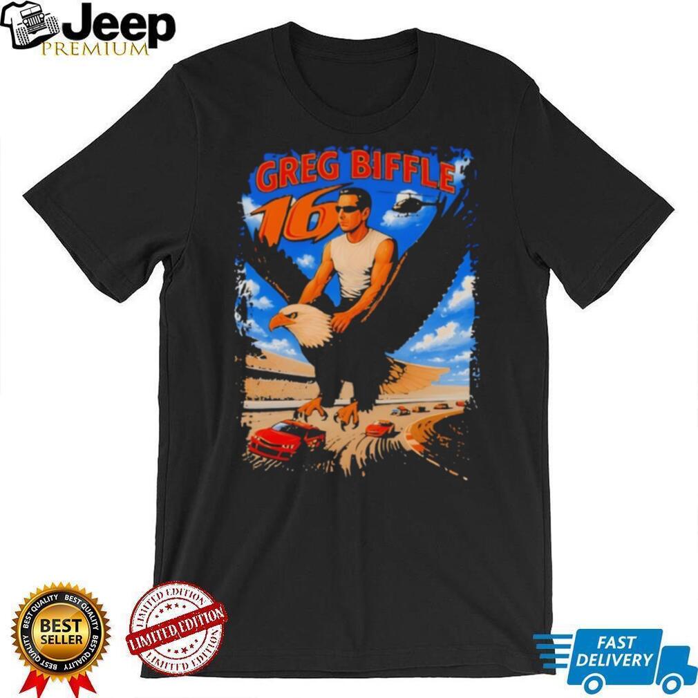 Greg Biffle 16 NASCAR Legend Riding Bald Eagle Racing Graphic T Shirt