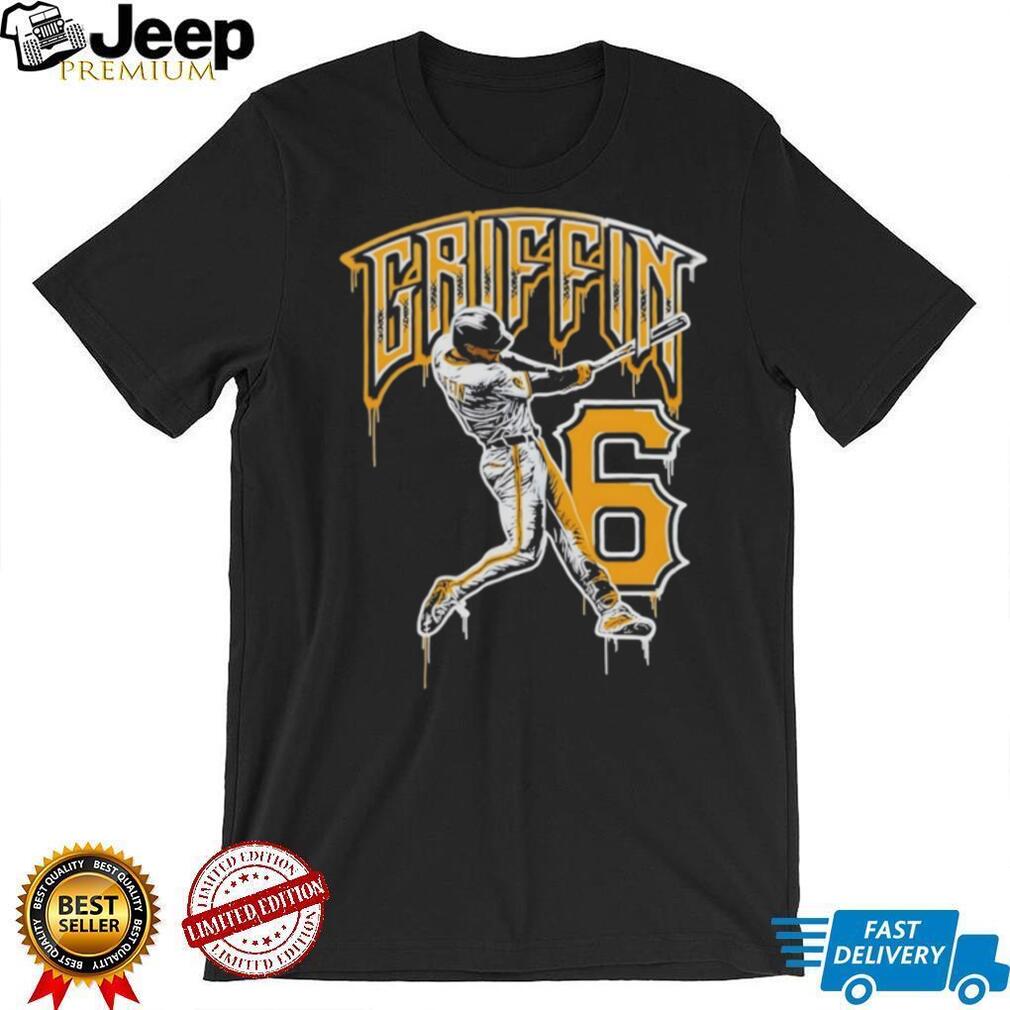 Griffin 6 Baseball Player Drip Effect Vintage T Shirt