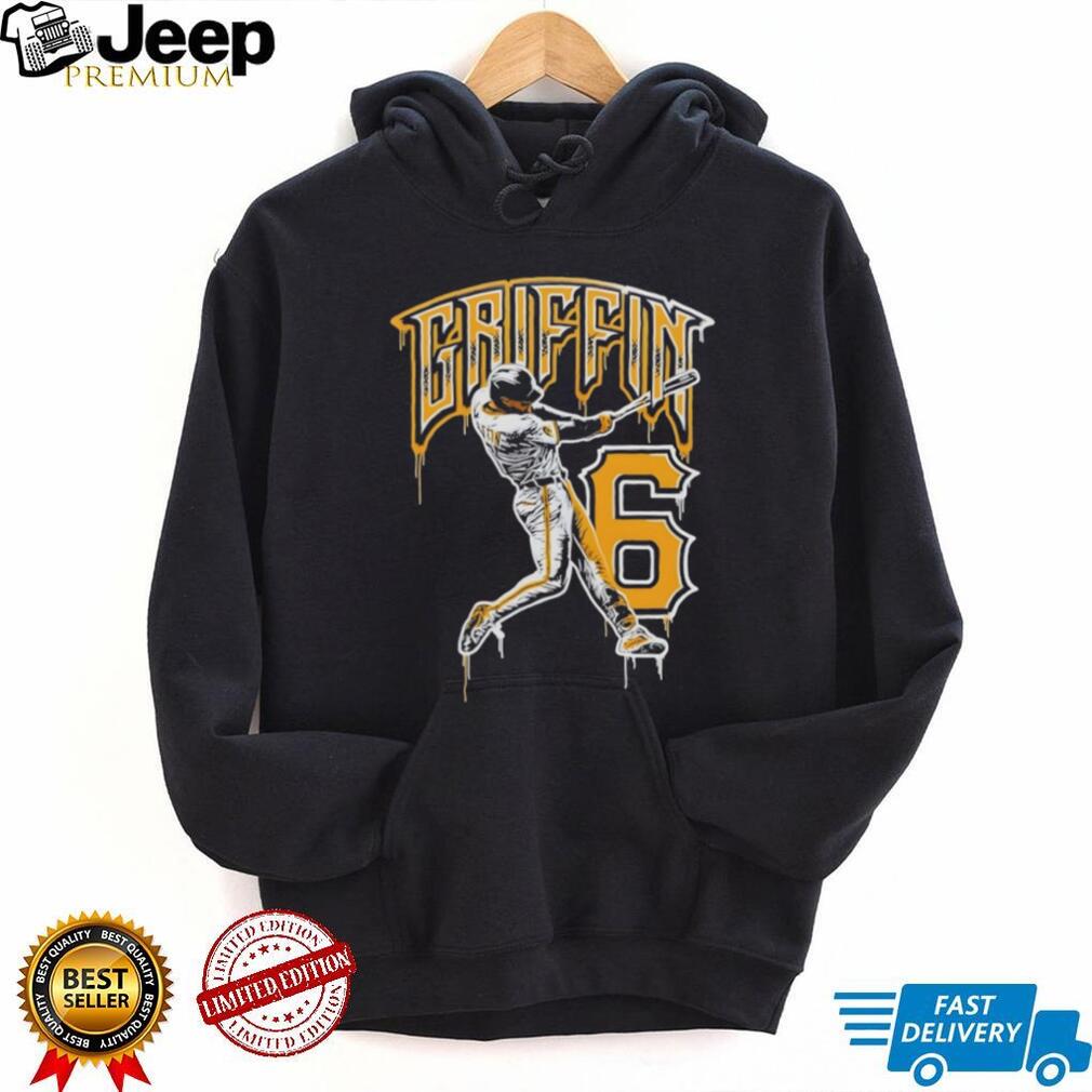 Griffin 6 Baseball Player Drip Effect Vintage T Shirt