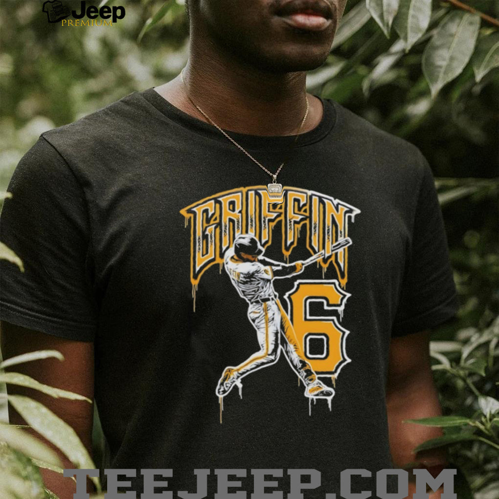 Griffin 6 Baseball Player Drip Effect Vintage T Shirt