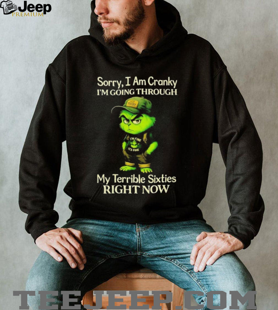 Grinch sorry I am cranky I’m going through my terrible sixties right now shirt