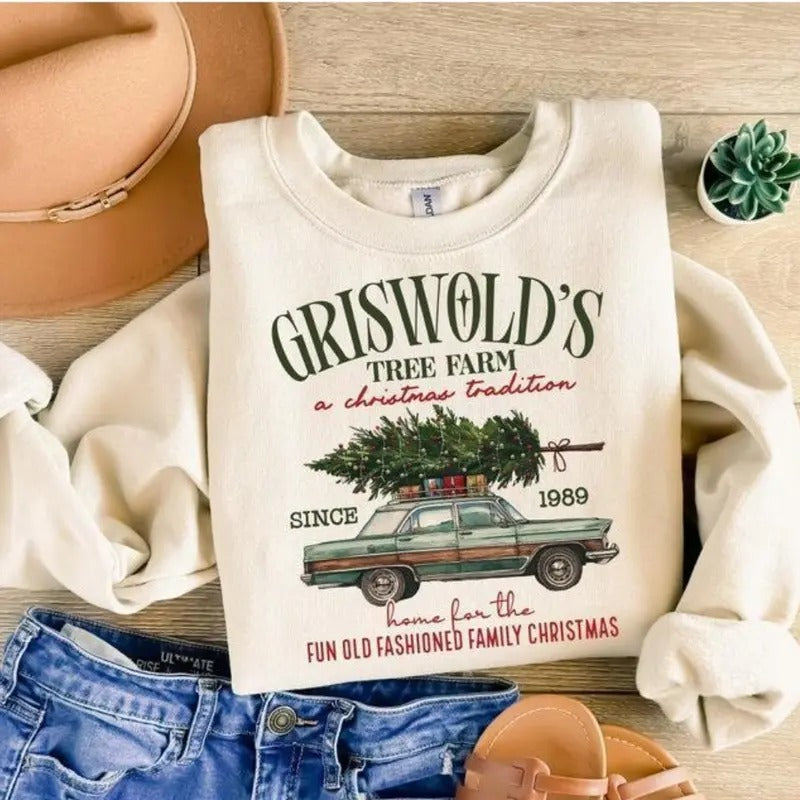 Griswold Christmas Tree Farm Sweatshirt, Hoodie, T - Shirt, Fun Old Fashioned Family Christmas, Christmas Family Shirt, Xmas Tree Farm Since 1989 sweater